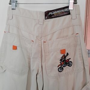 JNCO Flamehead Rare Vintage Boys 12 Carpenter Wide Leg Skater Khaki Chino Pants